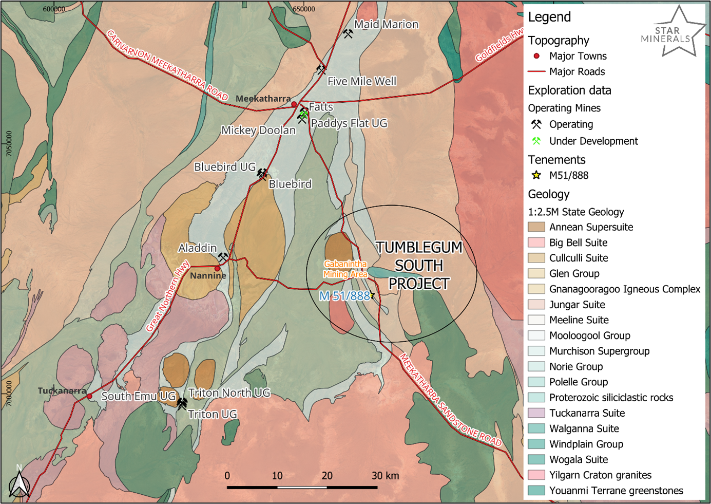 Star Minerals Tumblegum South Gold Project Regional Geology